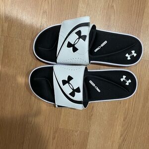Under Armour Men’s Slide Sandals - White and Black